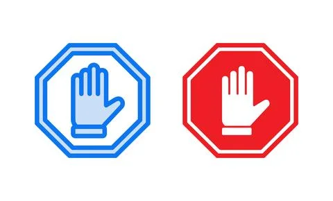 Stop icon vector illustration. stop road sign. hand stop sign and symbol. D.. Stock Illustration