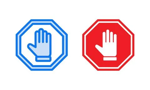Stop icon vector illustration. stop road sign. hand stop sign and symbol. D.. Stock Illustration