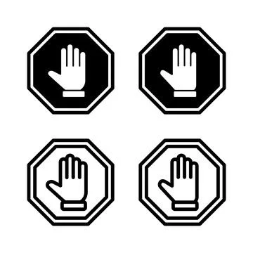 Stop icon vector illustration. stop road sign. hand stop sign and symbol. D.. Stock Illustration