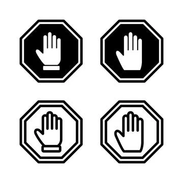 Stop icon vector illustration. stop road sign. hand stop sign and symbol. D.. Stock Illustration