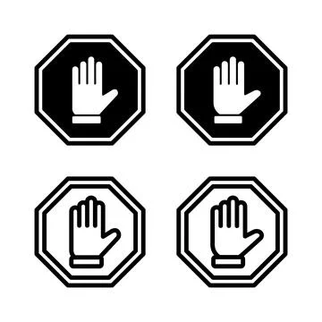 Stop icon vector illustration. stop road sign. hand stop sign and symbol. D.. Stock Illustration