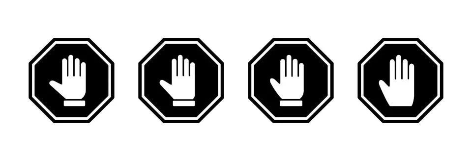 Stop icon vector illustration. stop road sign. hand stop sign and symbol. D.. Stock Illustration