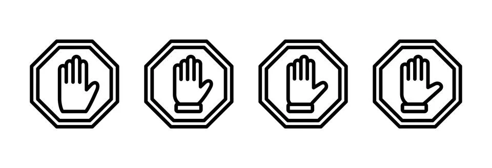 Stop icon vector illustration. stop road sign. hand stop sign and symbol. D.. Stock Illustration
