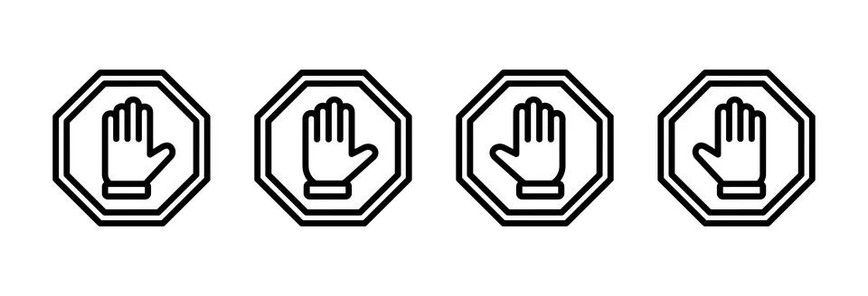 Stop icon vector illustration. stop road sign. hand stop sign and symbol. D.. Stock Illustration