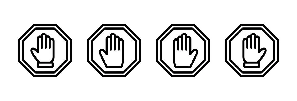 Stop icon vector illustration. stop road sign. hand stop sign and symbol. D.. Stock Illustration