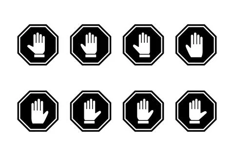 Stop icon vector illustration. stop road sign. hand stop sign and symbol. D.. 스톡 일러스트