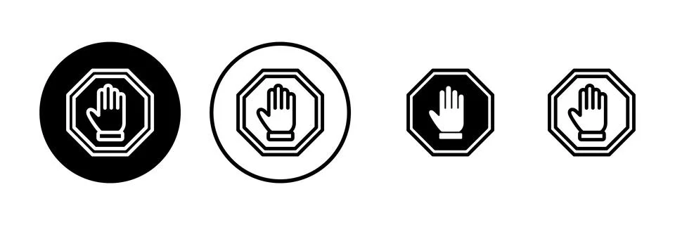 Stop icon vector illustration. stop road sign. hand stop sign and symbol. D.. Stock-Illustration