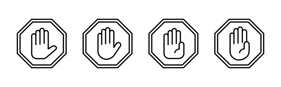 Stop icon vector. stop road sign. hand stop icon vector Stock Illustration