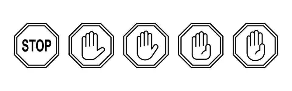 Stop icon vector. stop road sign. hand stop icon vector Stock Illustration