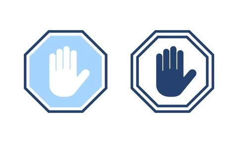 Stop icon vector. stop road sign. hand stop sign and symbol. Do not enter s.. Stock Illustration