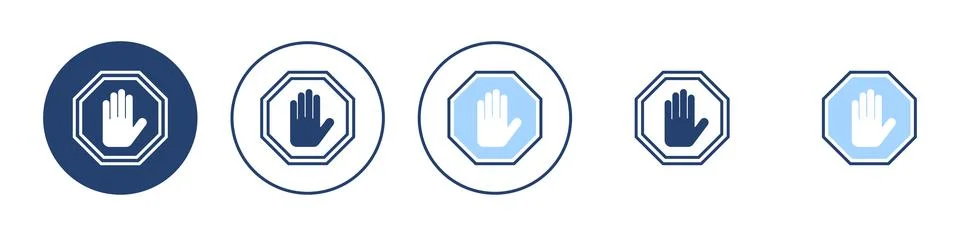 Stop icon vector. stop road sign. hand stop sign and symbol. Do not enter s.. Stock Illustration