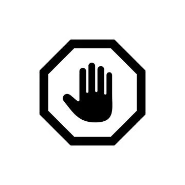 Stop icon vector. stop road sign. hand stop sign and symbol. Do not enter s.. Stock Illustration