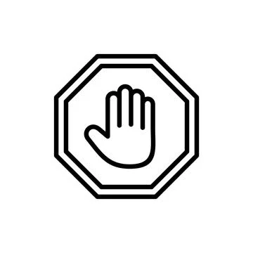 Stop icon vector. stop road sign. hand stop sign and symbol. Do not enter s.. Stock Illustration