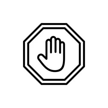 Stop icon vector. stop road sign. hand stop sign and symbol. Do not enter s.. Stock Illustration