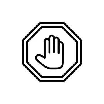 Stop icon vector. stop road sign. hand stop sign and symbol. Do not enter s.. Stock Illustration