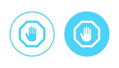 Stop icon vector. stop road sign. hand stop sign and symbol. Do not enter s.. Stock Illustration