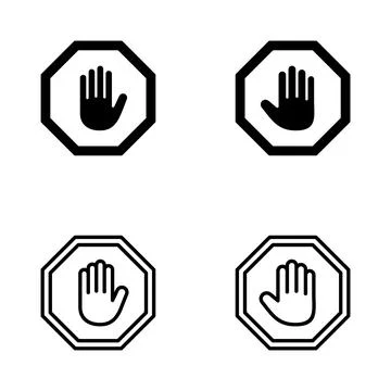Stop icon vector. stop road sign. hand stop sign and symbol. Do not enter s.. Stock Illustration