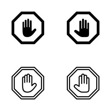 Stop icon vector. stop road sign. hand stop sign and symbol. Do not enter s.. Stock Illustration