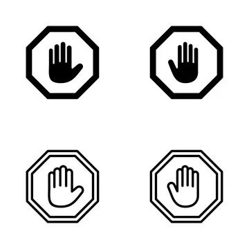 Stop icon vector. stop road sign. hand stop sign and symbol. Do not enter s.. Stock Illustration