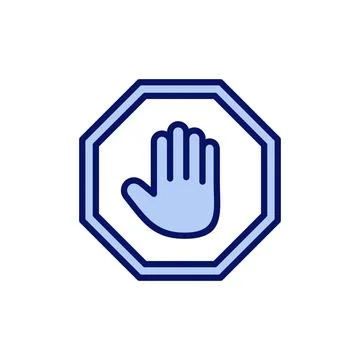 Stop icon vector. stop road sign. hand stop sign and symbol. Do not enter s.. Stock Illustration