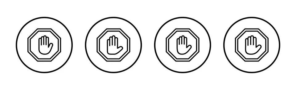 Stop icon vector. stop road sign. hand stop sign and symbol. Do not enter s.. Stock Illustration