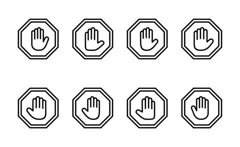 Stop icon vector. stop road sign. hand stop sign and symbol. Do not enter s.. Stock Illustration