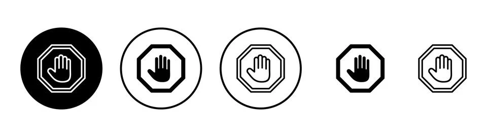 Stop icon vector. stop road sign. hand stop sign and symbol. Do not enter s.. Stock Illustration