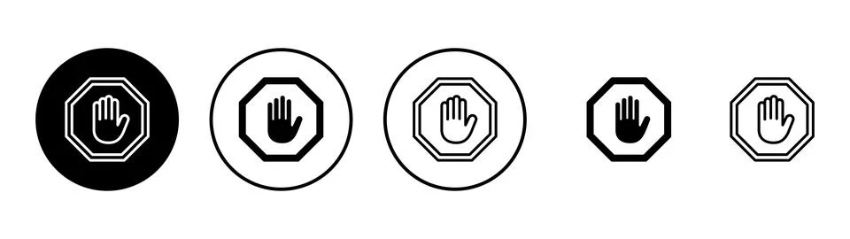 Stop icon vector. stop road sign. hand stop sign and symbol. Do not enter s.. Stock Illustration
