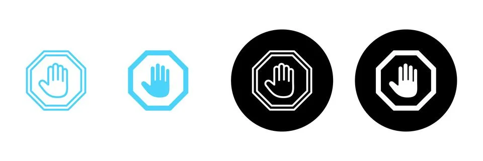 Stop icon vector. stop road sign. hand stop sign and symbol. Do not enter s.. Stock Illustration