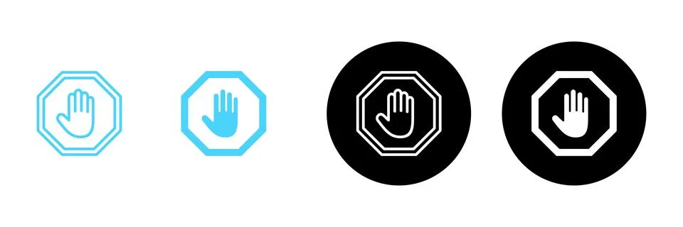 Stop icon vector. stop road sign. hand stop sign and symbol. Do not enter s.. 스톡 일러스트