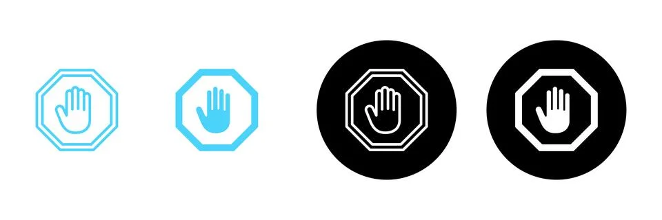 Stop icon vector. stop road sign. hand stop sign and symbol. Do not enter s.. 스톡 일러스트