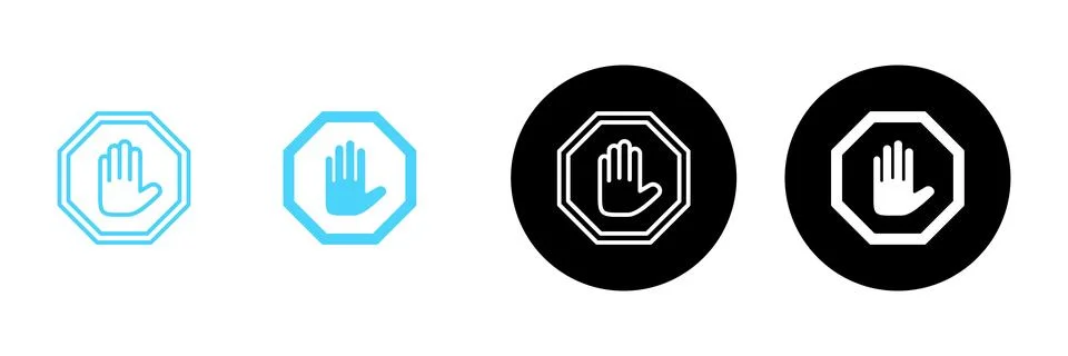 Stop icon vector. stop road sign. hand stop sign and symbol. Do not enter s.. 스톡 일러스트