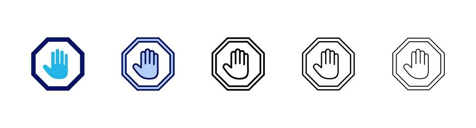 Stop icon vector. stop road sign. hand stop sign and symbol. Do not enter s.. Stock-Illustration