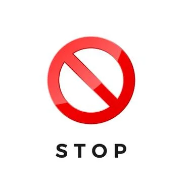 Stop icon for web and app. Ban sticker pictogram. Red crossed circle. Vector  Stock Illustration