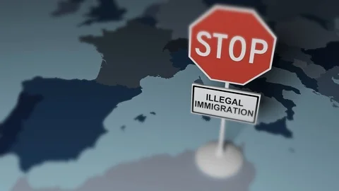 Stop illegal migration in Europe. Migration control. Criminal migration 140. Video stock 101467406