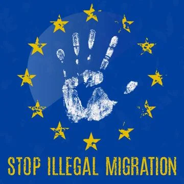 Stop illegal migration 스톡 일러스트