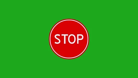 Stop indicator motion graphics with green screen background Stock Footage 264006903