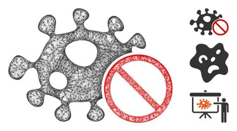 Stop Infection Polygonal Web Vector Mesh Illustration Stock-Illustration