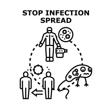 Stop infection spread concept protecting public health 스톡 일러스트