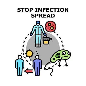Stop infection spread concept protecting public health 스톡 일러스트