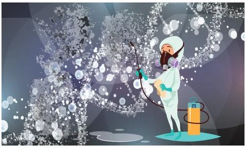 Stop infection while wash hands with soap Illustrazione stock