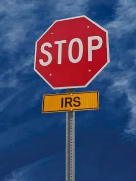 Stop irs post sign Stock Photos