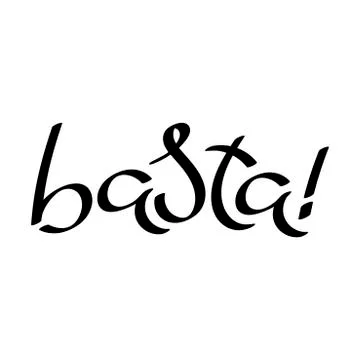 Stop it. Vector phrase in Spanish. Hand written for banner and posters and ot Stock Illustration