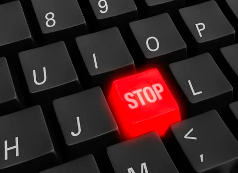 Stop keyboard key Stock Illustration