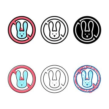 Stop kill rabbits color icon vector concepts Stock Illustration
