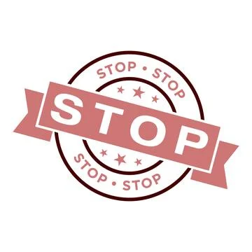 Stop Letter Rubber Stamp Vector Template Illustrazione stock