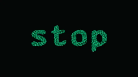 Stop Letters Scribble Animation Doodle, Animated hand drawn scribble text , Stock Footage 131306600