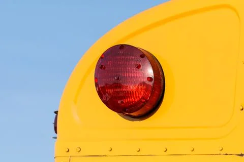 Stop Light On American School Bus Stock-Fotos