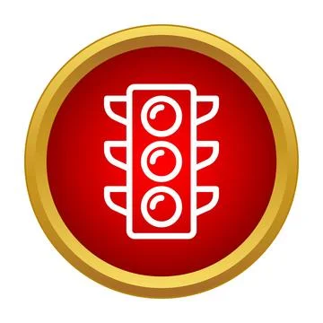 Stop light icon indicating traffic control and safety Stock Illustration