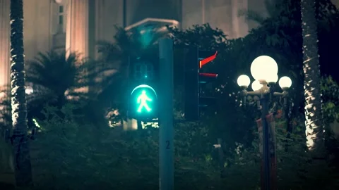 Stop light, pedestrian light from stop to walk Stock Footage 146177457